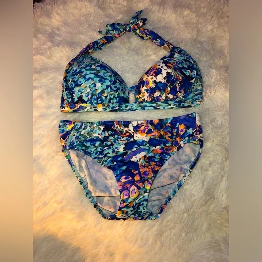 Goddess Enhancer Colorful Floral Bikini Top Multiple sizes